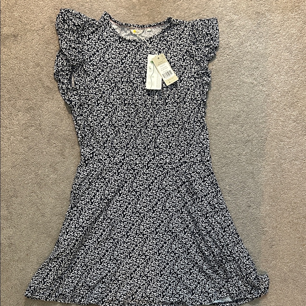 Boden Navy and White Floral Dress